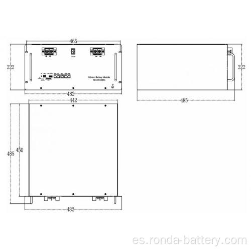 48V 100AH ​​LIFEPO4 Rack de batería Almacenamiento de energía doméstica